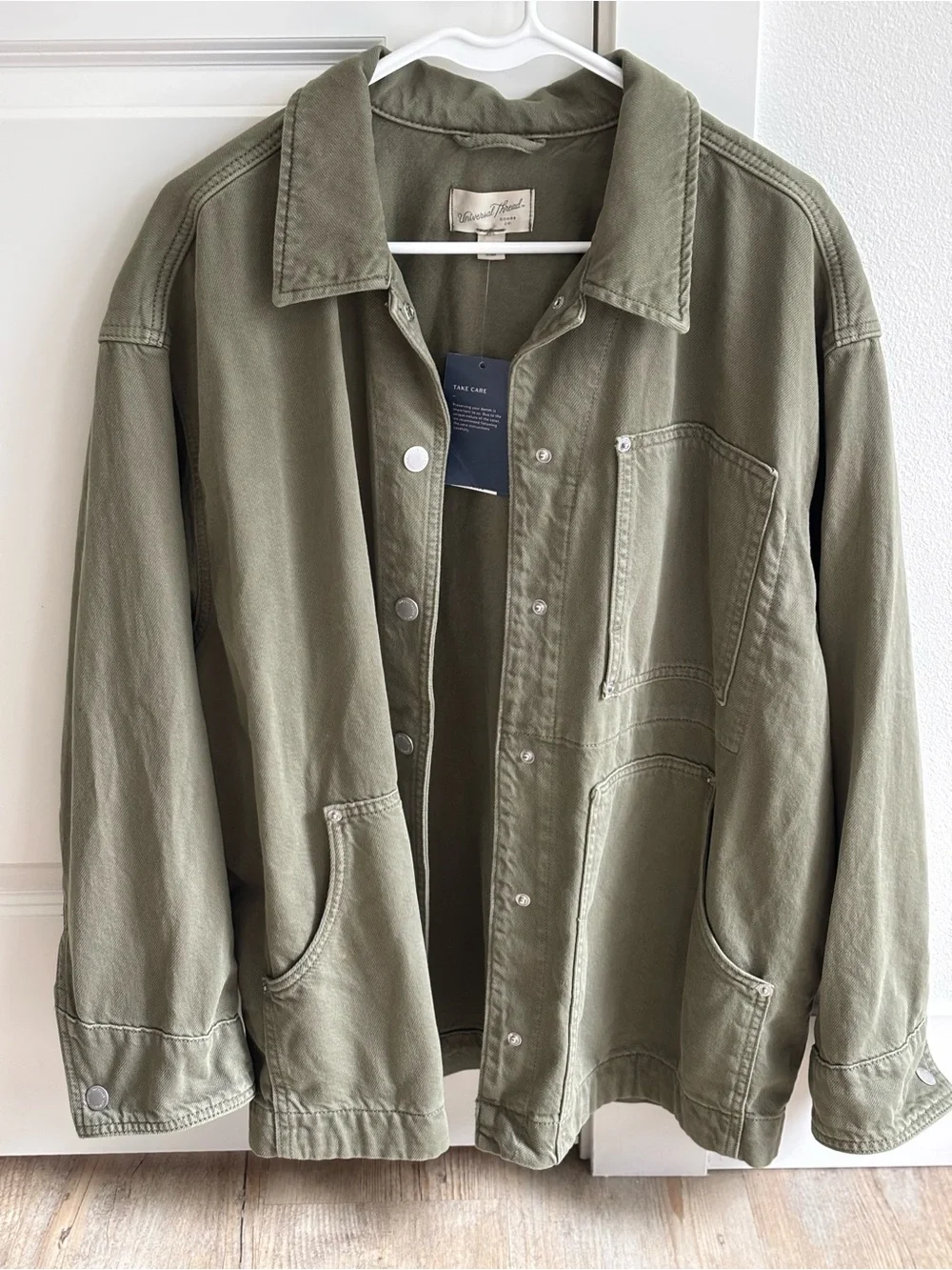 NWT Universal Thread Worker Utility Fashion Jacket Size L Olive Green